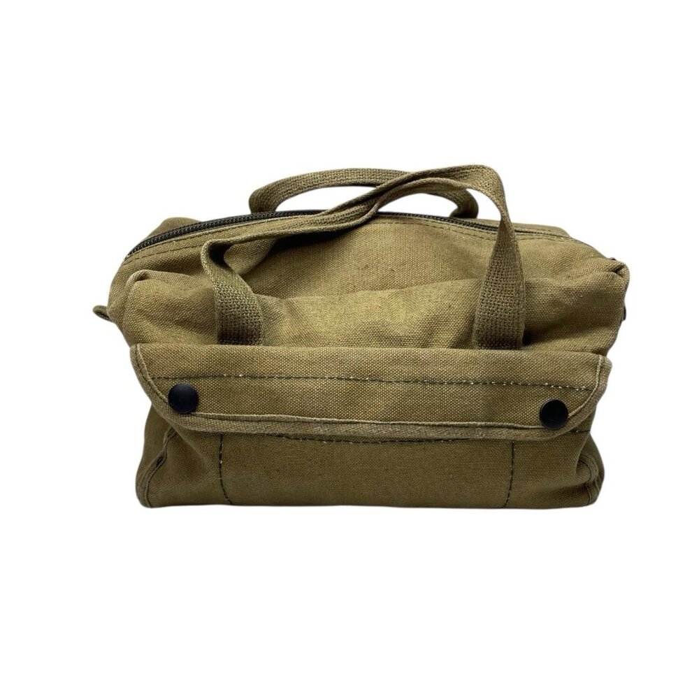 Vintage Military Army Mechanics OD Green Canvas Tool Pouch Bag Military